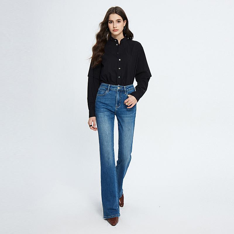 Jeans |  Le jean droit Kendra bleu moyen Longueur 32 Jeans Femme