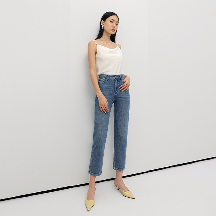 Jeans |  Le jean droit Logan indigo moyen Jeans Femme