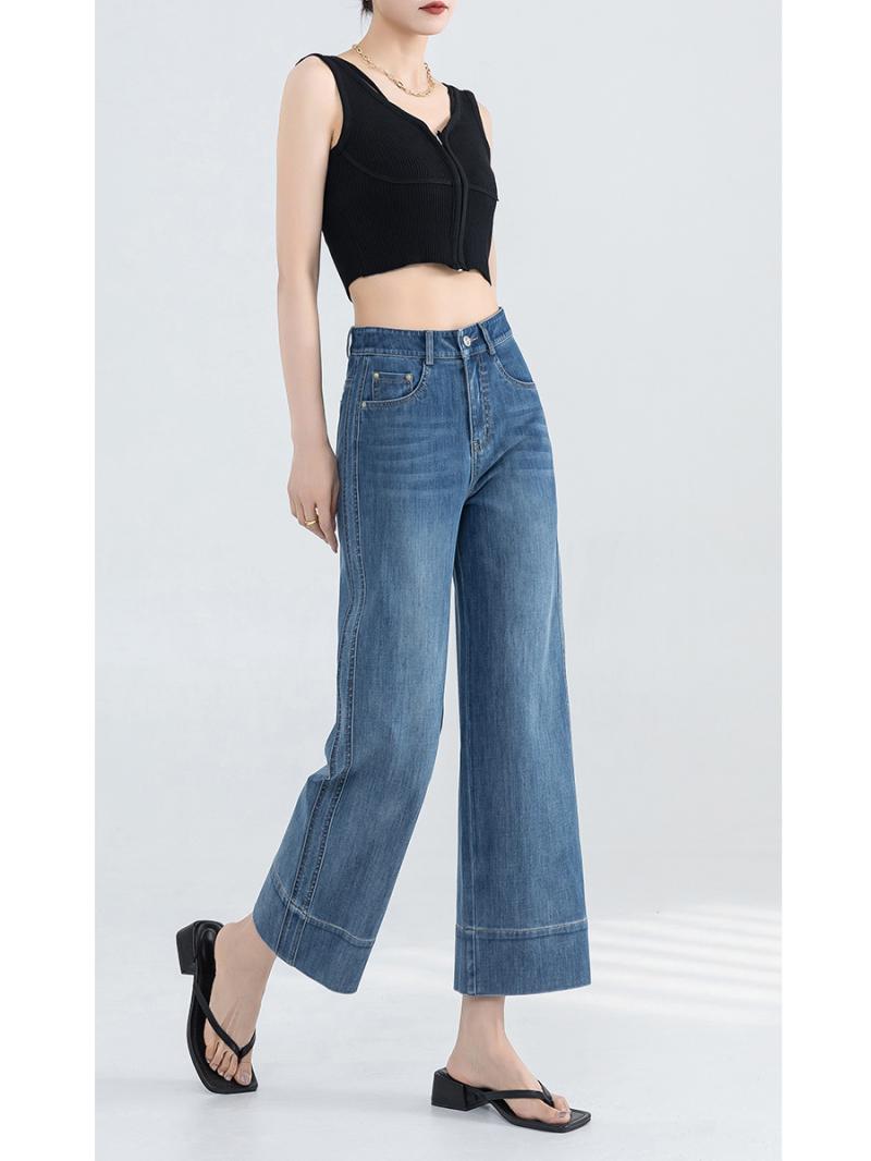 Jeans |  Le jean large coton bio délavé Jeans Femme