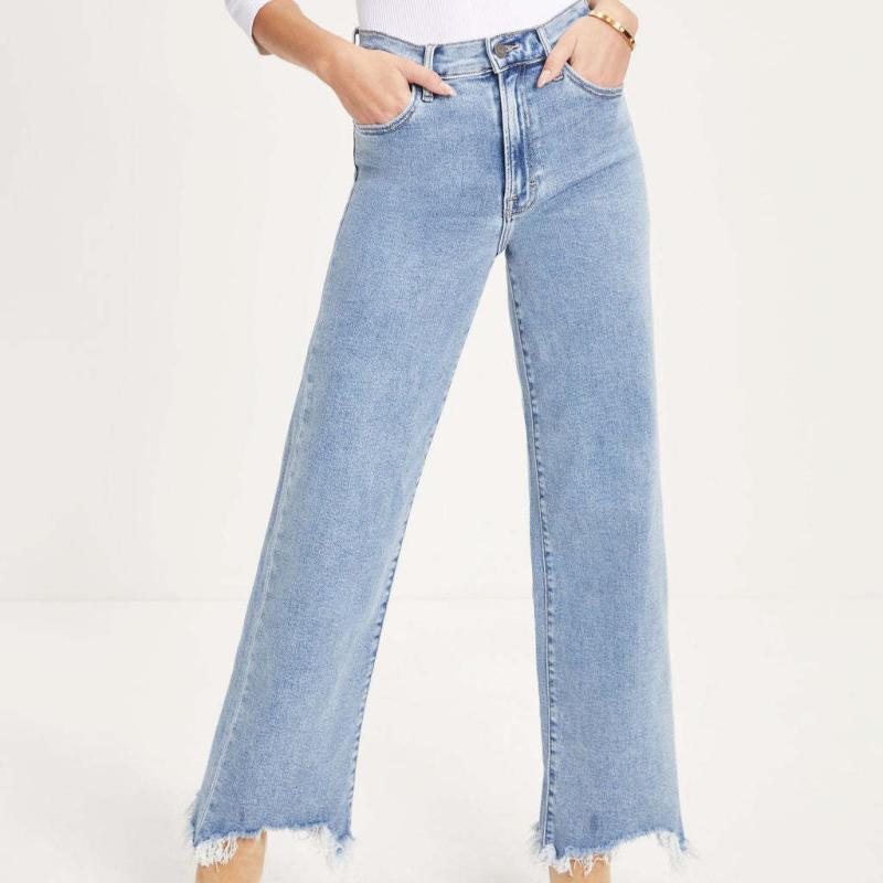 Jeans |  Le jean large Victoria bords effilochés Jeans Femme