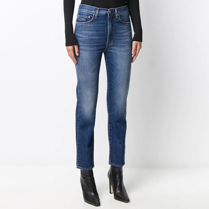 Jeans |  Le jean Ribcage droit à la cheville bleu Jeans Femme