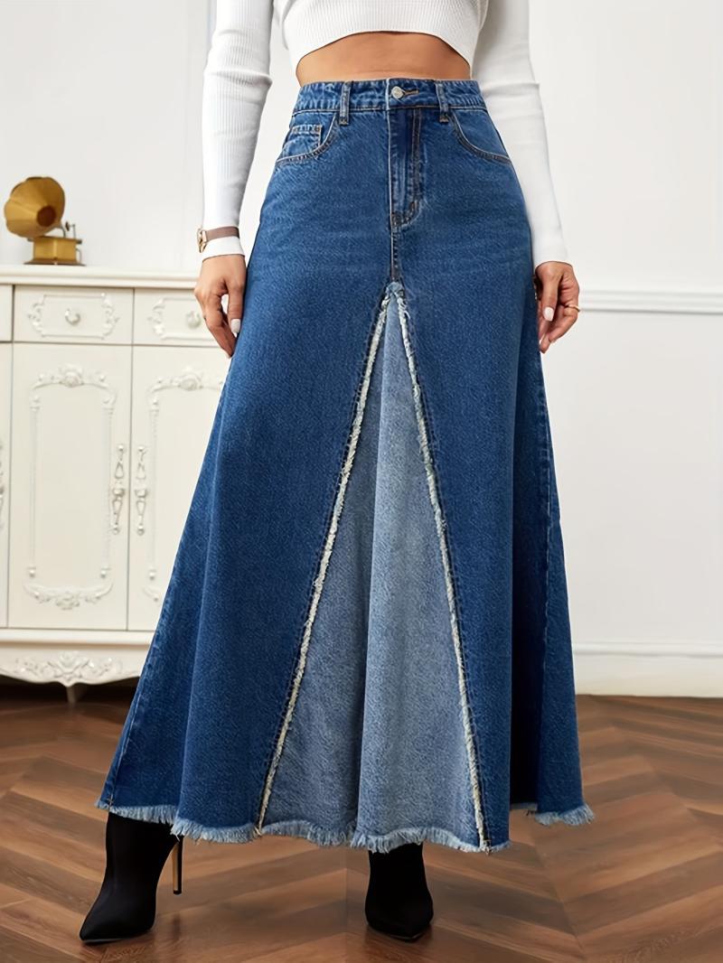 Jupes |  La jupe denim deux tons Jupes Femme