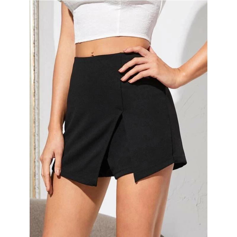 Jupes |  La jupe-short unie crêpe dense Jupes Femme