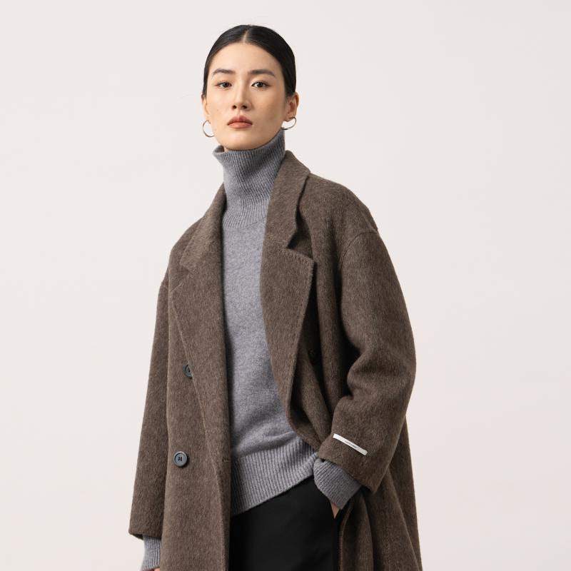 Manteaux |  Le long manteau feutré double boutonnage Manteaux Femme