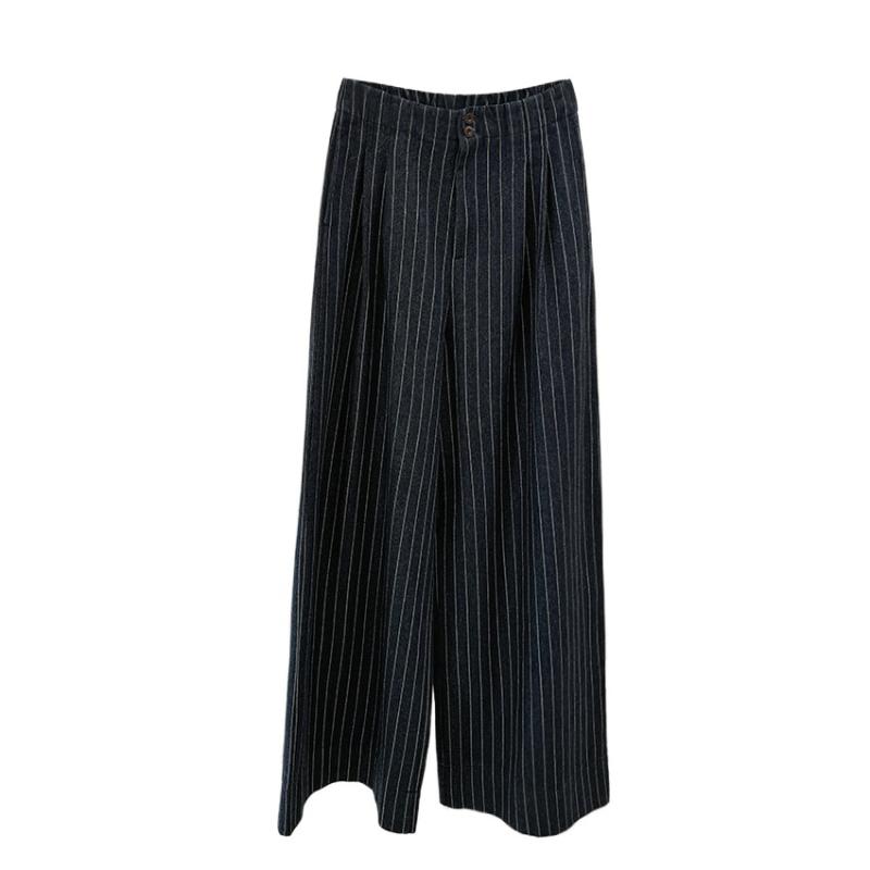 Pantalons |  Le pantalon à plis minirayures Importation de Séoul Pantalons Femme