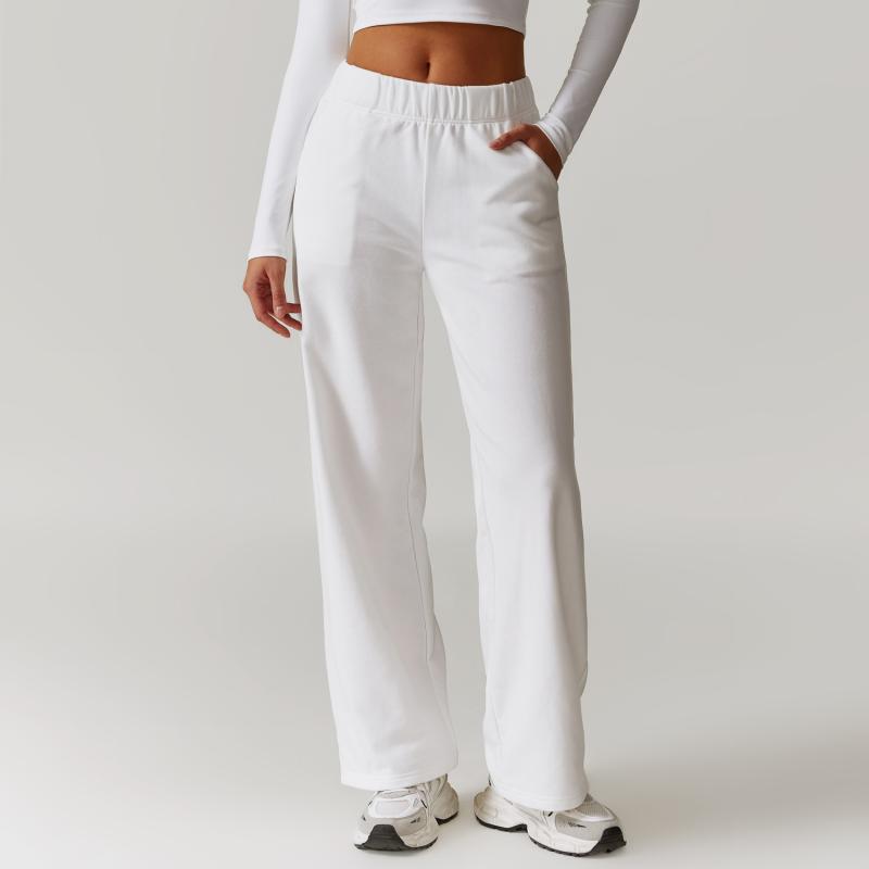 Pantalons |  Le pantalon droit en molleton Pantalons Femme