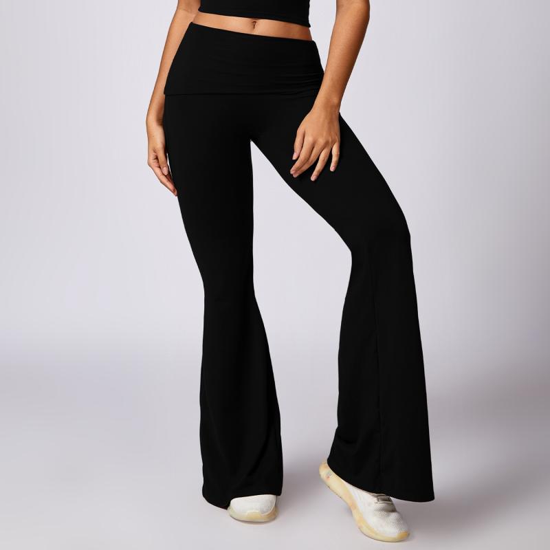 Pantalons |  Le pantalon semi-évasé taille repliée Pantalons Femme