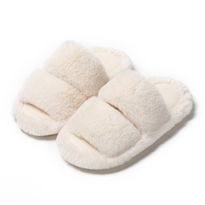 Pantoufles |  La pantoufle slide double bride peluche Femme Chaussures Femme