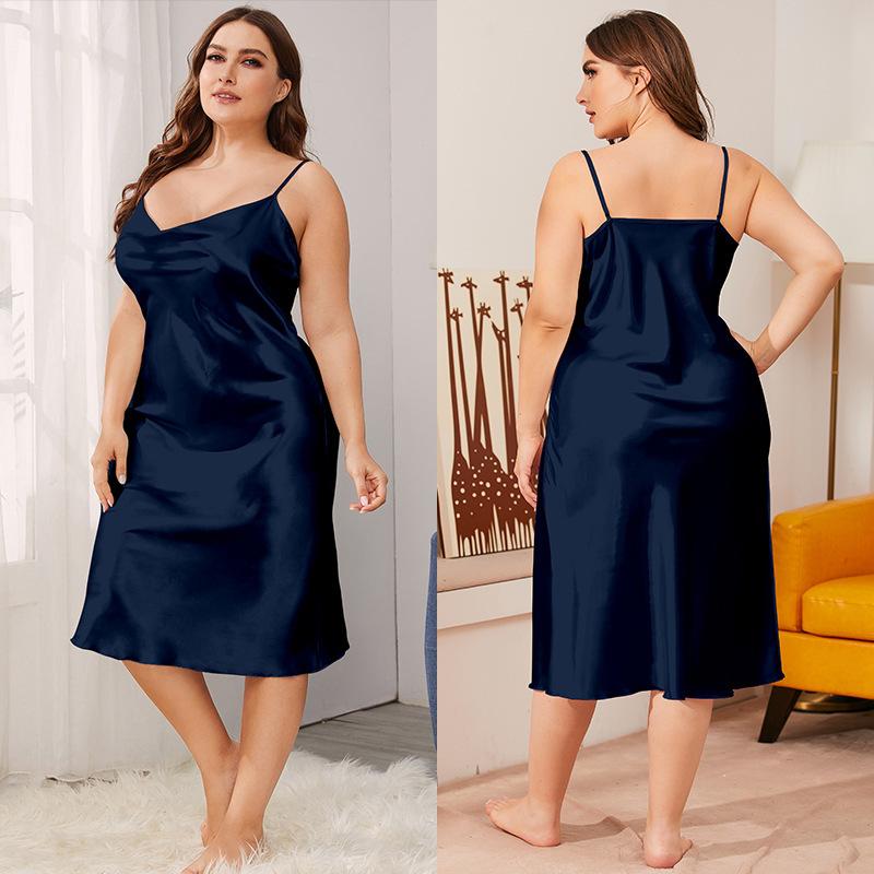 Robes |  La robe nuisette satin col drapé Robes Femme