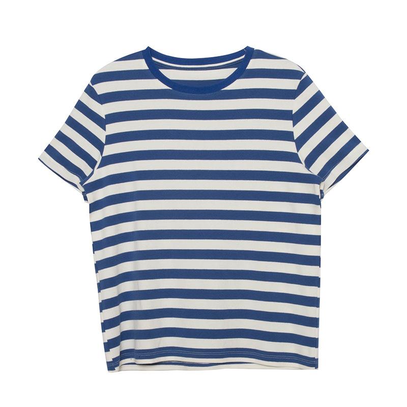 T-shirts |  Le t-shirt Vadstena rayures azur Pièce certifiée Fairtrade T-shirts Femme