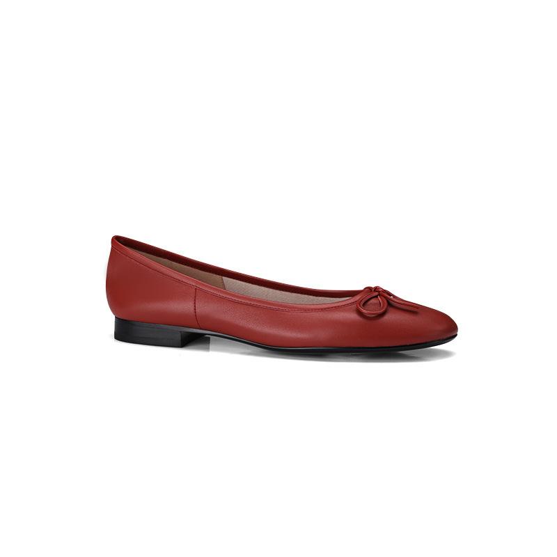 Talons plats et moyens |  La ballerine boucle Audrey rouge cerise Femme Chaussures Femme